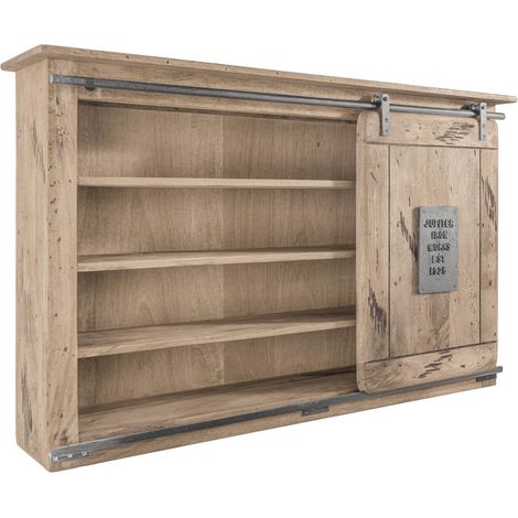 mensola in legno di Mango 130x25x80 sbiancato laccato RAILWAY 358