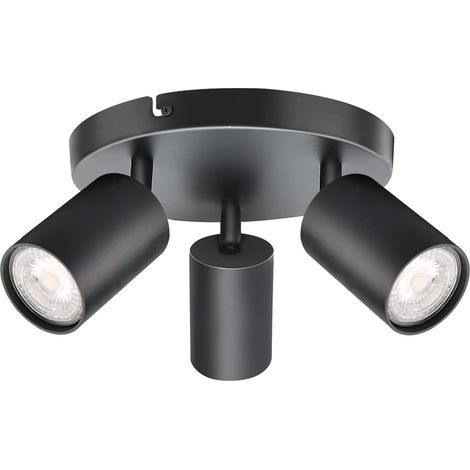Plafonnier LED 3 Spots Orientables 3 GU10 Spots de plafond Pivotants (1/5)