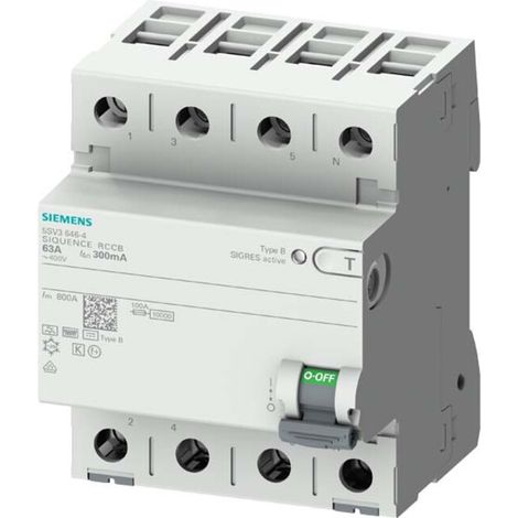 Siemens Indus.Sector FI-Schutzschalter Typ B, 300mA , 40A 5SV3644-4