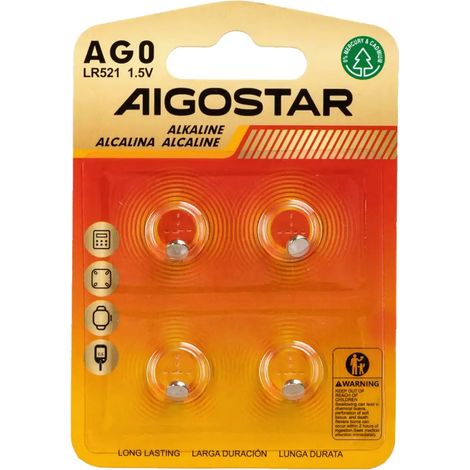 4 x pila batteria a bottone orologio AG0 LR521 379 v379 1,55v
