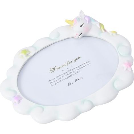 Cadre Photo Ovale en Résine Blanche Support Photo de Bureau Décoratif pour L’ameublement Maison Style Nordique Romantique pour Salon Chambre et Bureau Présent Plusieurs styles (1/5)