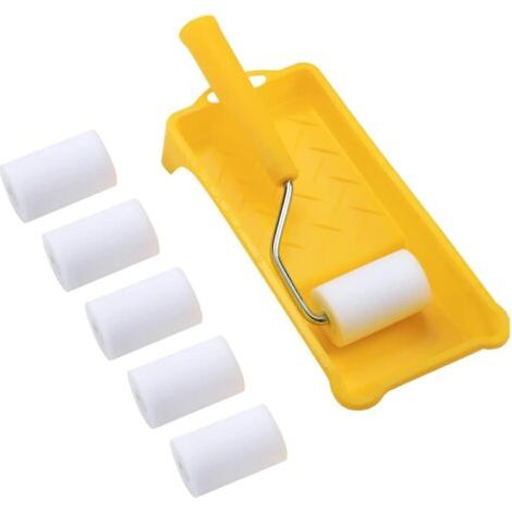 Mini Rouleau de Peinture, Petit Rouleau de Peinture, Mini Rouleaux Mousse, Kit Rouleau Peinture, Petit Rouleau de Mousse, Mini Universal Peinture Set, Petit Rouleau et Bac pour Peindre
