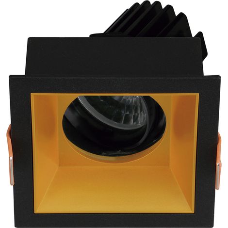 Empotrable techo tilt VIP2 Square Round LED COB 10.60W 1317lm(1005lm) CRI90 2700K 38º Negro Oro