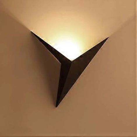 Applique murale LED, applique triangulaire moderne noire, puissance 3 W, température de couleur 3000 K, longueur 25 cm, convient pour une chambre ou un couloir.