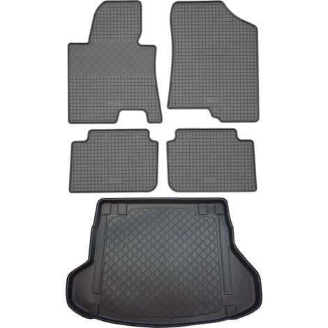Ensemble de tapis de sol en caoutchouc pour Hyundai i30 II GD CW Kombi (5 portes) de juillet 2012 à juin 2017 : tapis de sol de voiture et tapis de coffre. (1/5)