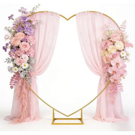 Arche de Ballons Cœur 2m x 2m en Métal avec Support, Set d’Arche en Forme de Cœur pour Mariage, Baby Shower, Anniversaire, Fête – Structure Robustes pour Décoration (1/5)