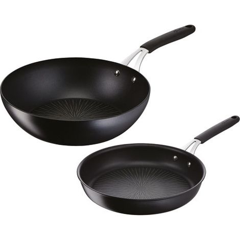 Padella da 26 cm + wok da 28 cm, nero - 012165600102 - Lagostina
