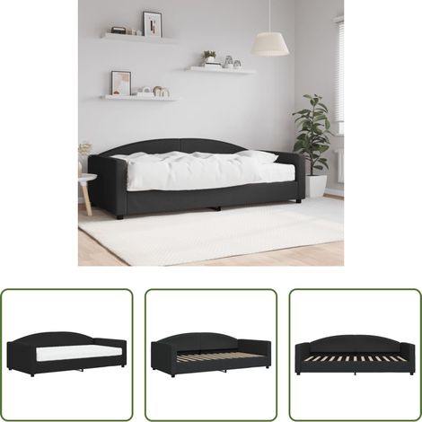 vidaXL Matratze - Tagesbett mit Matratze Schwarz 100x200 cm Stoff (1/5)