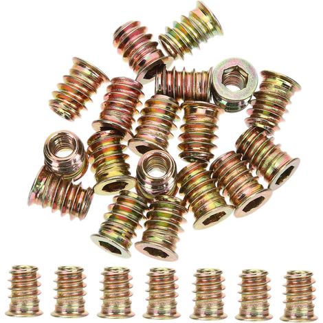 Inserts filetés Ciieeo M6X13 pour bois, 40 pièces, écrous à (1/5)