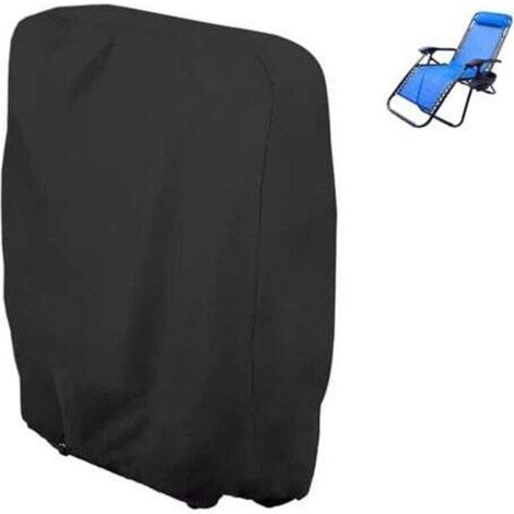 Housse pour chaise longue pliante, en tissu Oxford coupe-vent, résistant aux UV et imperméable, housse pour chaise longue de jardin (noir) (1/4)