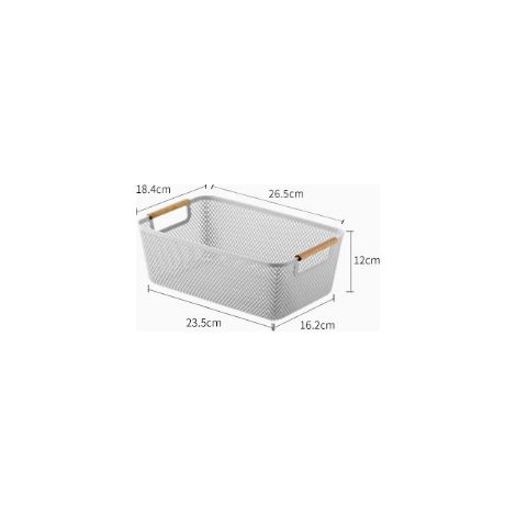 Panier de rangement ménager en plastique (gris) (1/2)