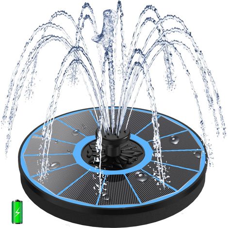 1 Fontaine Solaire, 3.5W Panneau Verre, Batterie 2000mAh, 8 Buses, 4 Tiges, Jardin Étang (1/5)