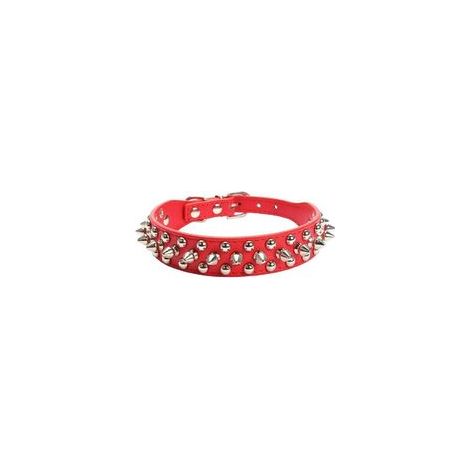 Nietenbesetztes Lederhalsband für Hunde, Halsband mit Kugelnieten, Halsband für mittelgroße und große Hunde, Pitbull, Punk-Hundeleine (1/2)