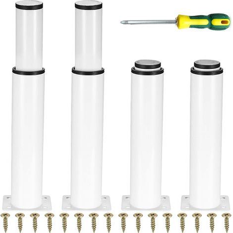 Pieds de meubles réglables en métal 4 pièces – Hauteur ajustable 0-140 mm – Acier laminé à froid – Fixation stable pour armoires et tables (1/4)