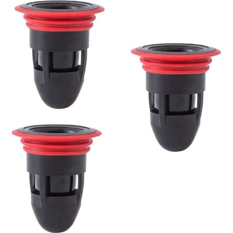 Siphon de sol anti-odeur pour douche, sans filtre, déodorant, anti-encrassement, anti-retour, égout, drain de sol pour salle de bain, cuisine (3 pièces (noir)) (1/5)
