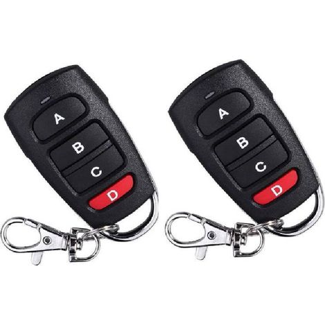 Télécommande universelle pour porte de garage- télécommande pour porte de garage électrique- télécommande pour portail électrique- télécommande programmable 433 MHz- lot de 2 (1/5)