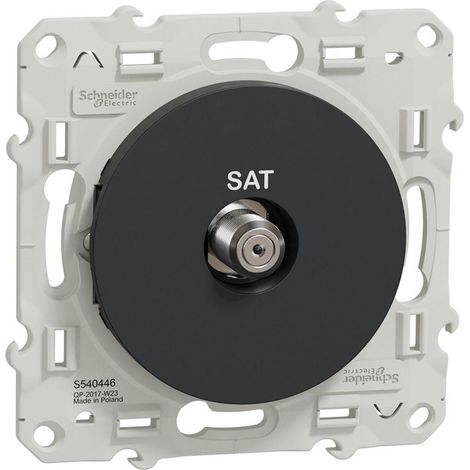 Schneider Electric – Prise SAT anthracite à vis – Blindage simple – Compatible type F – Protection IK04 et IP21 – Lot de 5 unités
