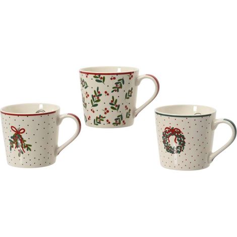 Mug natalizia in porcellana - assortita 0,4L 9,5x13x8,8 cm 3 disegni