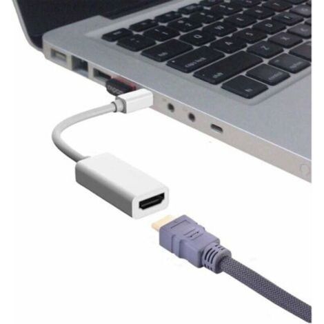 Mini DisplayPort auf HDMI-Adapter, Thunderbolt auf HDMI-Konverter für MacBook Air/Pro, Microsoft Surface Pro/Dock, Monitor, Projektor und mehr (1 Stück, Weiß) (1/4)