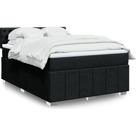 Boxspringbett mit Matratze Schwarz 140x200 cm Stoff