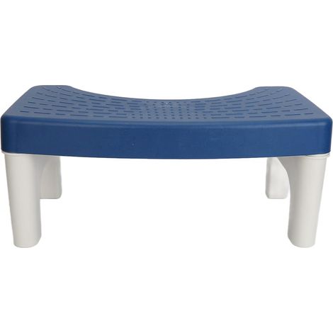 Tabouret de toilette épais, marchepied pour toilettes, repose-pieds antidérapant, stable et robuste, bleu (1/5)