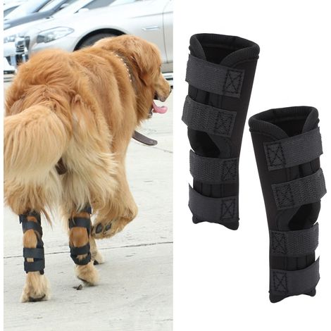 Genouillères noires pour chien, protections pour pattes de chien, genouillères, coudières, protections pour les pattes, protections anti-léchage, protections pour les pattes, sangles auto-agrippantes, (1/5)