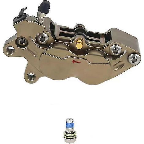 Étrier de frein axial universel pour moto, fixation 40 mm, 4 pistons, compatible Honda, Yamaha, Kawasaki et Suzuki - Bronze, gauche (1/5)