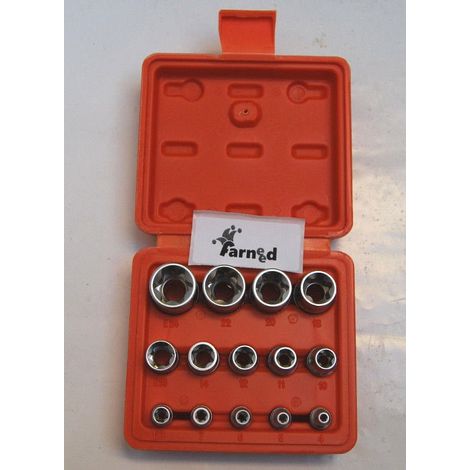 KIT 14 PZ CHIAVI BUSSOLA BUSSOLE TORX 1/4 3/8 1/2 CROMO VANADIUM DA 4 A 24 677 OX