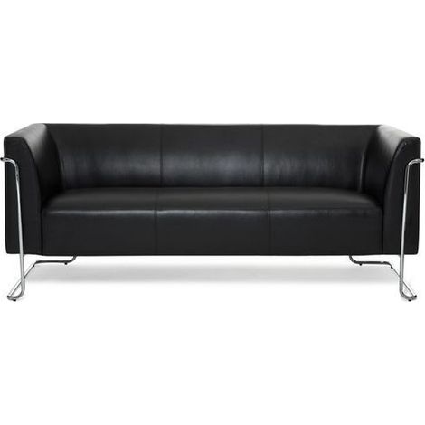 [NEUWERTIG] B-Ware Hjh Office Loungesofa Curacao Kunstleder 3 Sitzer Sofa Couch Canape Schwarz