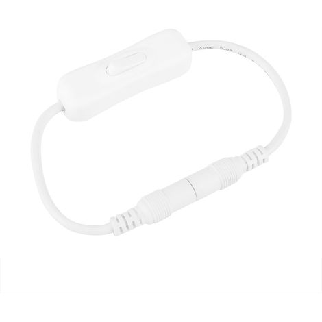 Lot de 5 connecteurs d'alimentation CC de 28,5 cm avec interrupteur marche/arrêt pour rubans LED blancs (1/5)