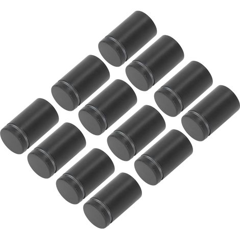 Lot de 12 vis-entretoises en acier inoxydable noir, support mural pour présentoir publicitaire en verre acrylique, fixation pour panneau (1/5)