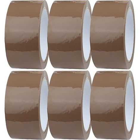 Ruban adhésif d'emballage marron - 6 rouleaux 48 mm x 66 m - Cartons/expéditions/déménagements/colis