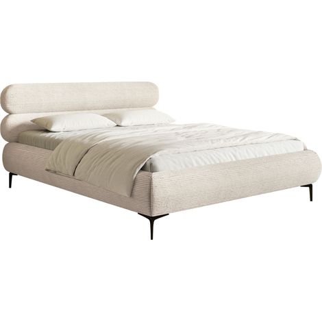 Selsey Roule Cord – Polsterbett 180x200 mit Cordstoff und schwarzen Füßen, Hellbeige