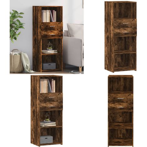 Highboard Räuchereiche 45x42,5x124 cm Holzwerkstoff - Sideboard - Hochschrank - Wohnzimmermöbel - Holz Sideboard - Massivholzmöbel - Home & Living (1/5)