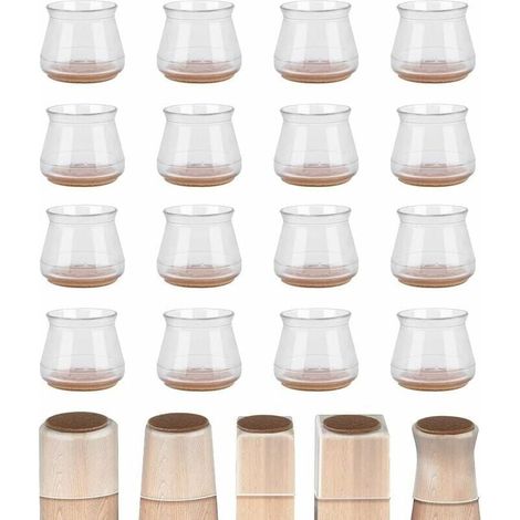 Lot de 16 protections de sol pour pieds de chaise, curseurs de meubles pour sols en bois dur, silicone (18-25 mm). (1/5)
