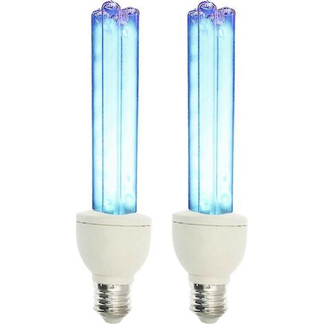 2 ampoules E27 à ultraviolets (UV) pour désinfection, lampe germicide, ozone, 220 V (1/4)