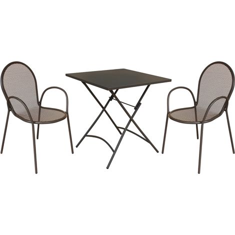 LUCKY - set tavolo da giardino con sedie in metallo cm 70x70x72 h (1/5)