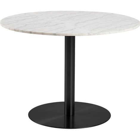 Mesa Norsica 420, Negro + Mármol blanco, 75x0x0cm, Mármol, Metal (1/5)
