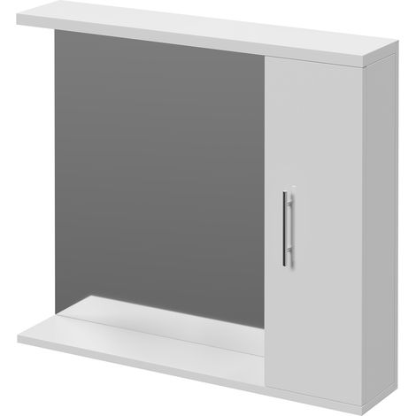 Alexander James 850mm x 750mm Downlit Vanity Mirror with Storage - 850mm - Chrome 96mm Bar Handle