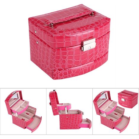 Boîte de Rangement 3 Étages pour Bijoux, Colliers et Bagues - Idée Cadeau Femme et Accessoire Maison (1/5)