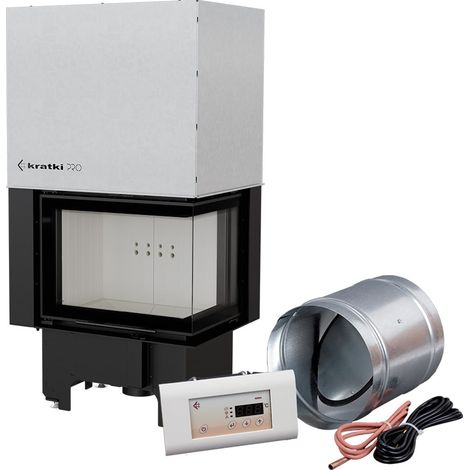 Intelligenter Kamineinsatz aus Stahl KRATKI VNP 610/430 9kW Ø200 mit Schiebetür MSK (1/5)