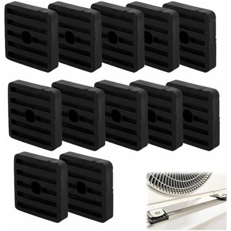 12 Pièces Amortisseurs de Vibrations en Caoutchouc de Climatiseurs,Coussin De Choc Pour Climatisation Pieds Anti-vibrations Support pour Condenseur de Climatiseur Split Extérieur,Noir