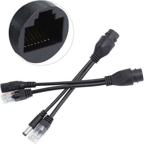 Câble adaptateur PoE non standard, injecteur étanche, répartiteur DC12V (noir) (1/5)