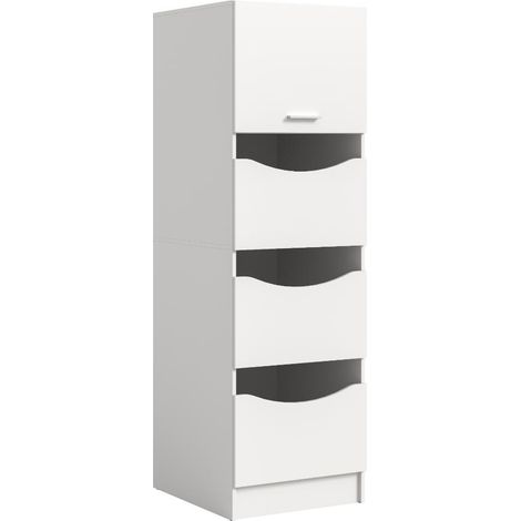 Free armoire de salle de bain pour le linge 3 portes, 1 porte battante blanc. (1/5)