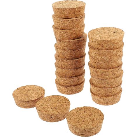 Set mit 20 beigen, konischen Holzkorken für Glasflaschen, verlängert die Haltbarkeit von ätherischen Ölen, für DIY-Bastelarbeiten und die Weinherstellung zu Hause. (1/5)