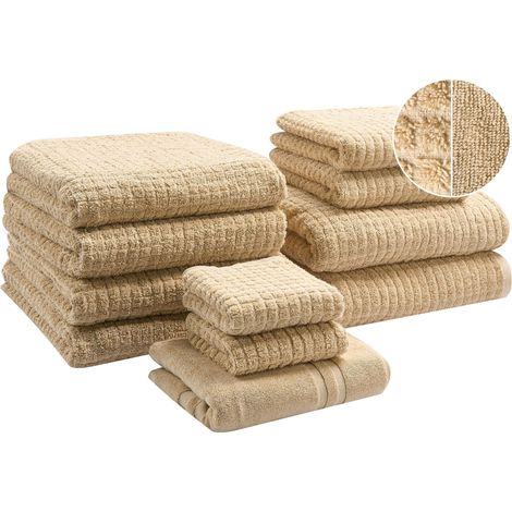 Set of 11 Towels ATAI Cotton Sand Beige