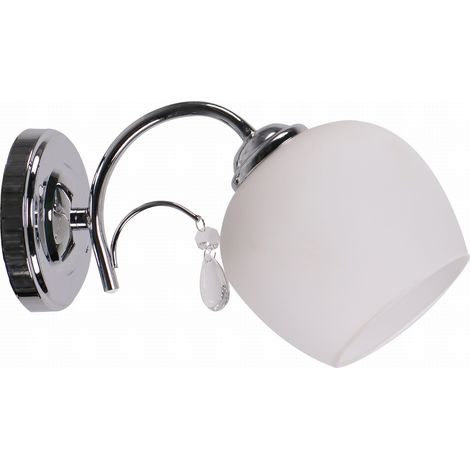 Applique Zachera Candellux bianco/cromo E27 1x40W in vetro (1/3)