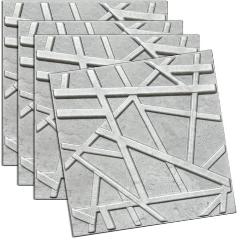 3D Wandpaneele Polystyrol - Grau - 50x50 Cm - Betonoptik - Deckenpaneele - 1 Stück - 0,25 m2