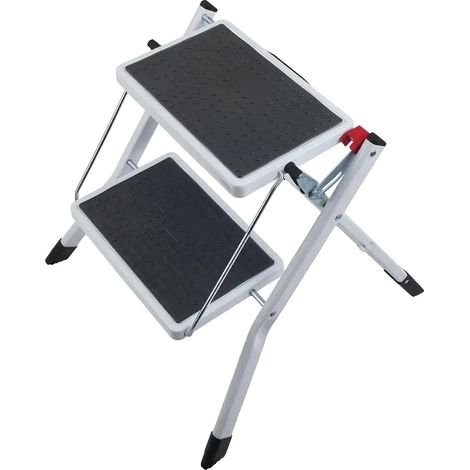 Klapptritt, Metallkonstruktion, 150kg Tragfähigkeit, HELLGRAU (1/2)