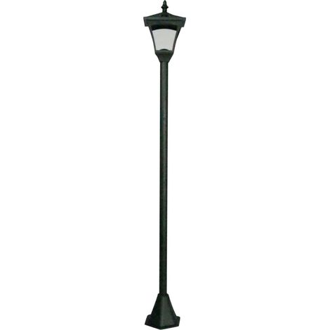 Lanterne solaire LED noire blanc chaud 10 lm – Détecteur crépuscule/aube – Éclairage pour allées et patios – Matériau plastique – Luxform (1/5)